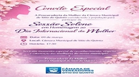 Dia Internacional da Mulher.